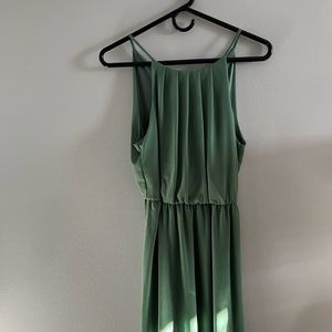 Francesca’s green dress. Light, comfortable and flattering. Has been dry cleaned
